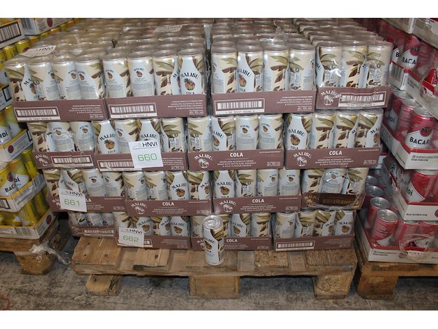 24 x 12 blikken malibu cola 0,25cl. tht 5-2026. bod inclusief statiegeldwaarde van 43,20 euro. - afbeelding 1 van  2
