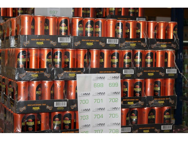 24 x 12 blikken passoa with orange juice 0,25cl. tht 6 -2026. bod inclusief statiegeldwaarde van 43,20 euro. - afbeelding 1 van  2