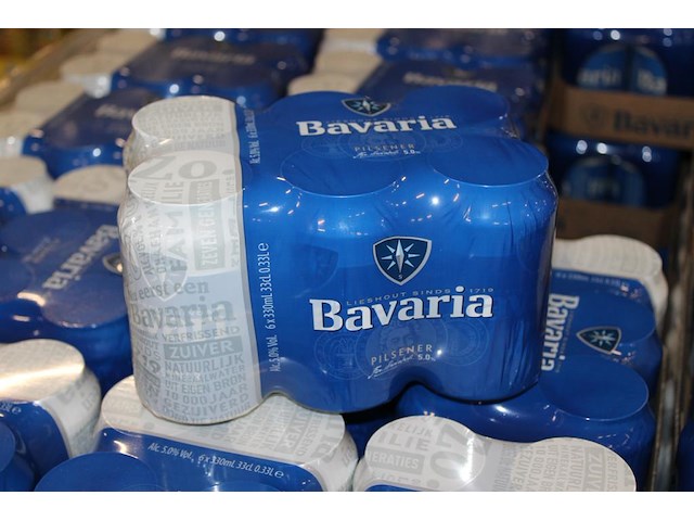 240 blikken bavaria bier 33 cl tht 9-2026. bod inclusief statiegeldwaarde van 36 euro. - afbeelding 2 van  2