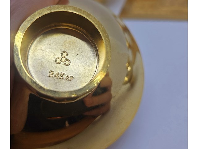 24kt goldplated saké set - afbeelding 3 van  11