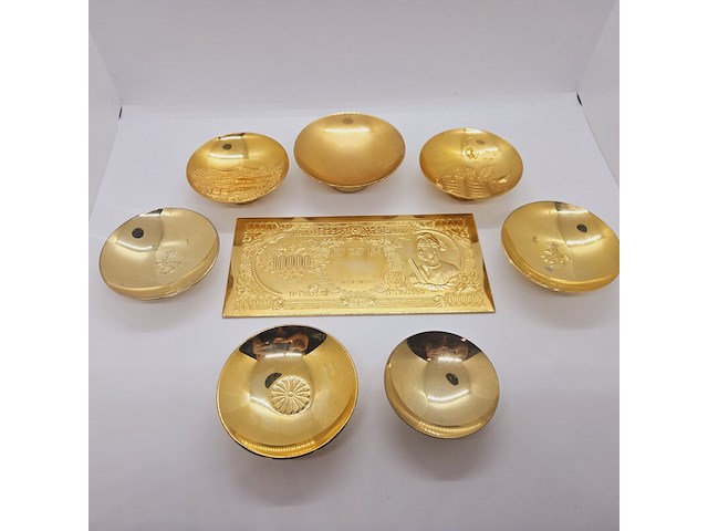 24kt goldplated saké set - afbeelding 1 van  11