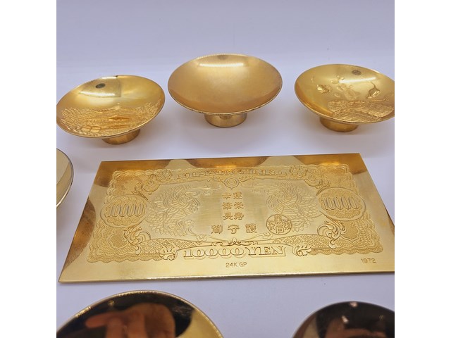 24kt goldplated saké set - afbeelding 5 van  11