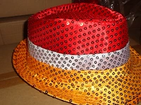 24x glitter hoed rood wit geel