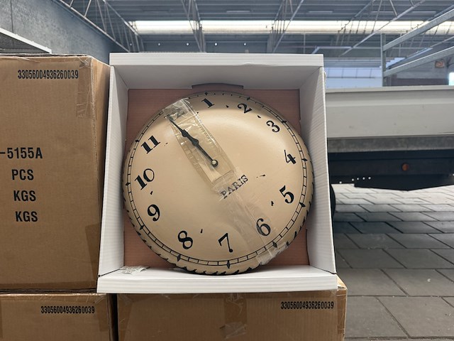 24x houten klok paris 40 cm, pv 053 - afbeelding 2 van  5