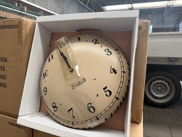 24x houten klok paris 40 cm, pv 053 - afbeelding 3 van  5