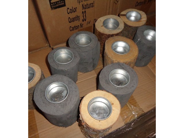 24x houten waxinelichthouders - afbeelding 1 van  3