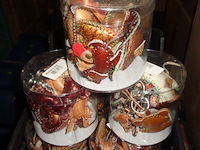 24x lederen sleutelhanger in drum - afbeelding 1 van  3