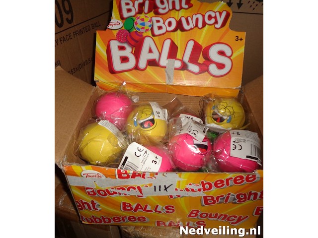 24x smiley face bouncing ball 6cm - afbeelding 3 van  3