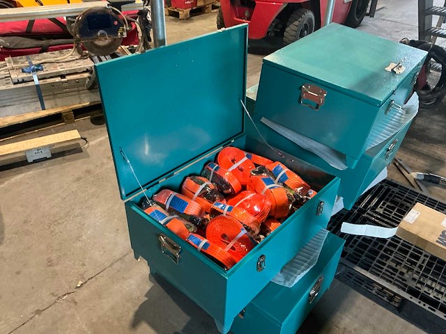 24x spanband (3 ton + 5 ton) in metalen opbergkist - afbeelding 3 van  3