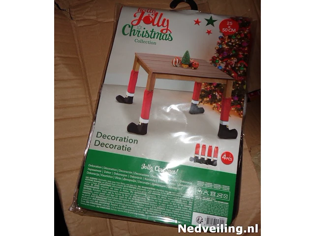 24x tafelpoot kerst decoratie 4 stuks - afbeelding 3 van  3