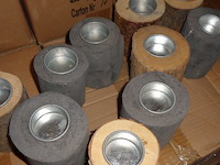 24x waxinelichthouder hout - afbeelding 1 van  3