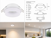 25 x downlight fitting – gu10 – wit – ø70mm – ip20 – kadife - afbeelding 5 van  5