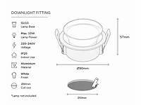 25 x downlight fitting – gu10 – wit – ø90mm – ip20 – mint-1 - afbeelding 4 van  4