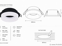 25 x downlight fitting – gu10 – zwart – ø70mm – ip20 – kadife - afbeelding 3 van  5