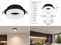 25 x downlight fitting – gu10 – zwart – ø70mm – ip20 – kadife - afbeelding 5 van  5
