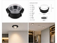 25 x downlight fitting – gu10 – zwart – ø90mm – ip20 – mint-1 - afbeelding 3 van  4