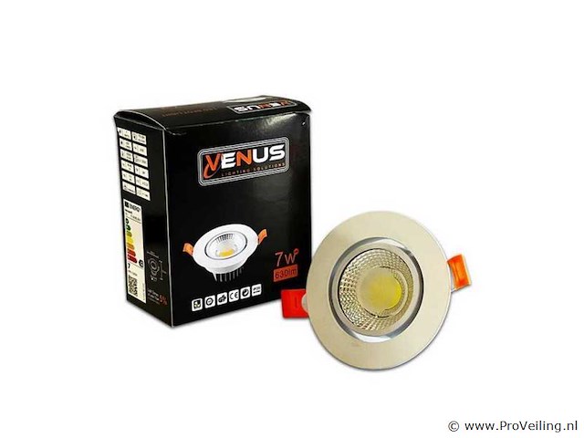 25 x inbouw led downlight – 7w – draaibaar – 6500k koud wit - afbeelding 4 van  6