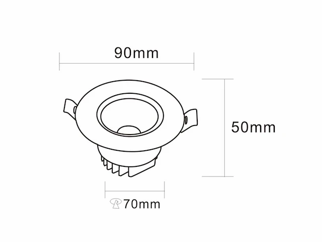 25 x led downlight – 7w – draaibaar – 6500k koud wit – zilver - afbeelding 3 van  4