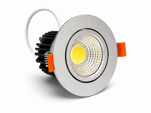 25 x led downlight – 7w – draaibaar – dimbaar – 3000k warm – zilver - afbeelding 2 van  4