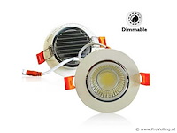 25 x led downlight – 7w – draaibaar – dimbaar – 6500k koud wit – wit - afbeelding 2 van  5