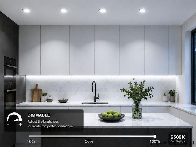 25 x led downlight – 7w – draaibaar – dimbaar – 6500k koud wit – zilver - afbeelding 1 van  4