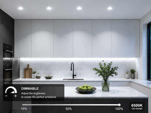 25 x led downlight – 7w – draaibaar – dimbaar – 6500k koud wit – zilver - afbeelding 1 van  4