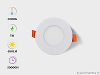 25 x led paneel – rond inbouw – 5w – 3000k warm wit – ip20 - afbeelding 1 van  4