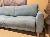 2,5 zits bank, blauw stof, rvs poten - afbeelding 2 van  5