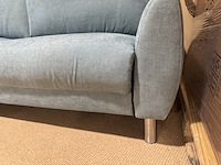 2,5 zits bank, blauw stof, rvs poten - afbeelding 5 van  5