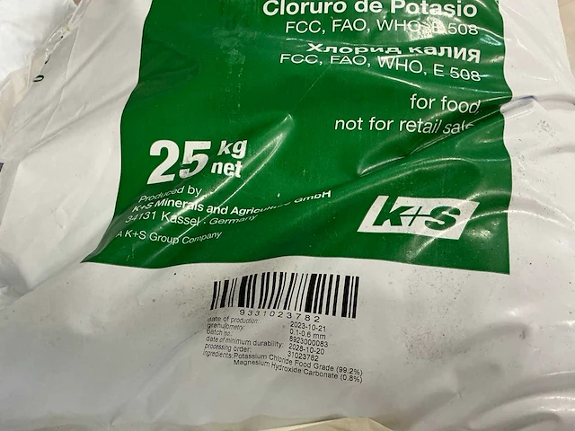 25kg zakken kaliumchloride - afbeelding 3 van  4