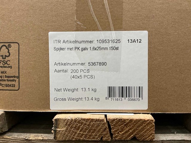 25mm spijker met platte kop (200x) - afbeelding 2 van  4