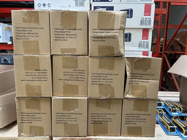 25x toiletborstel + toiletontstopper combi set, wit en grijs - afbeelding 1 van  3