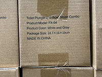 25x toiletborstel + toiletontstopper combi set, wit en grijs - afbeelding 2 van  3