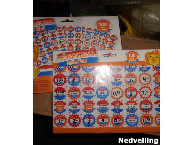 288 pakjes met 100 koningsdag stickers - afbeelding 2 van  3