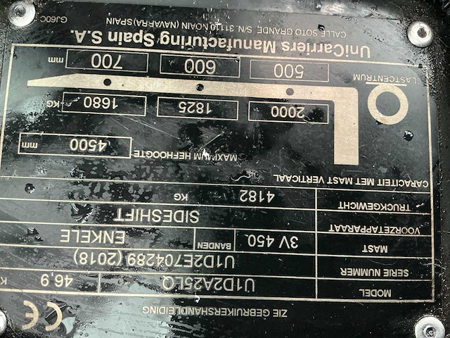 2918 unicarriers u1d2a25lq vorkheftruck - afbeelding 27 van  33