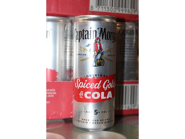2x 12 blikken captain morgan spiced gold & cola 0,25cl. tht 11-2025. bod inclusief statiegeldwaarde van 3,6... - afbeelding 2 van  2