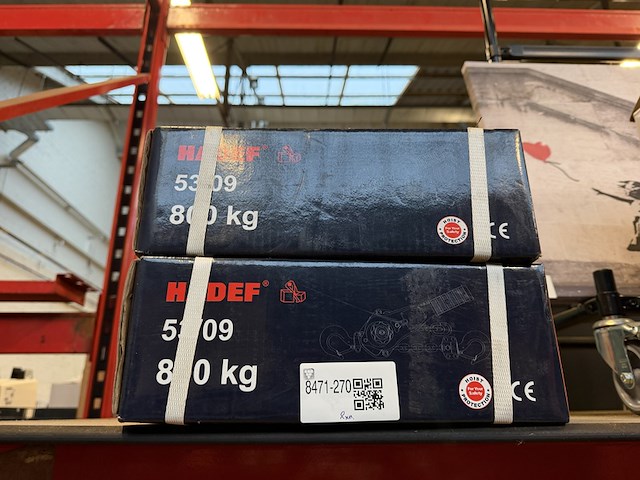2x 1.5m rateltakel met certificaat hadef, 53/09 800 kg - afbeelding 2 van  3