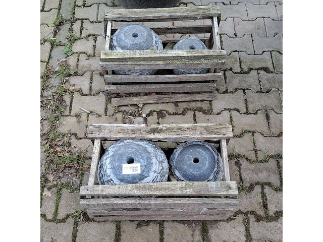2x 2-delige set waterornamenten natuursteen - afbeelding 2 van  5