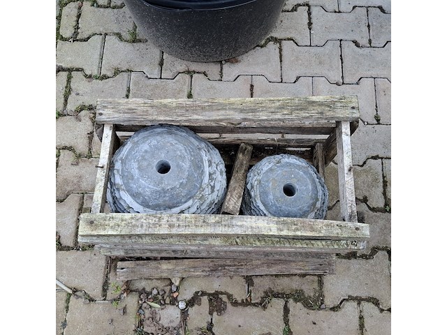 2x 2-delige set waterornamenten natuursteen - afbeelding 4 van  5