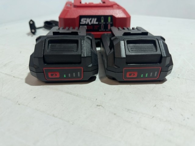 2x 20v accu's 2.0ah + snellader, skil, 3136aa en 3107aa - afbeelding 4 van  5