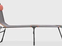 2x 2x opvouwbaar campingbed met hoofdkussen, portal outdoor, blauw (links) / grijs-rood (rechts)