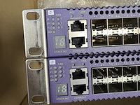 2x 48-poorts 10g aggregation switch (core), extreme networks summit, x670-48x-fb, paars, 2011-2012 - afbeelding 2 van  5