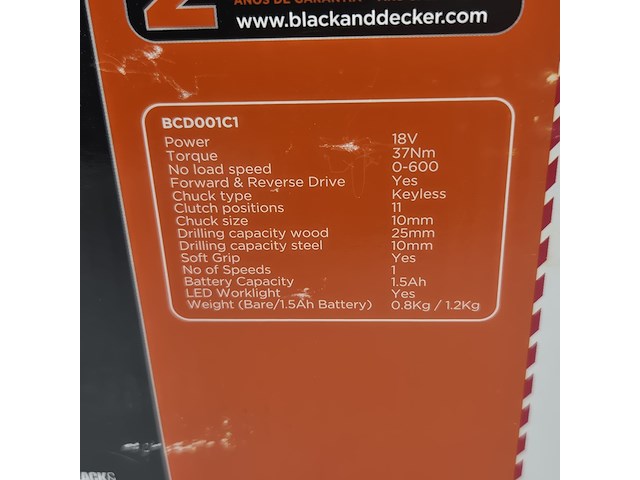 2x accu boormachine, black&decker, bcd001c1, 2021 - afbeelding 4 van  5