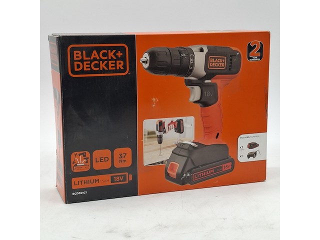2x accu boormachine, black&decker, bcd001c1, 2021 - afbeelding 1 van  6