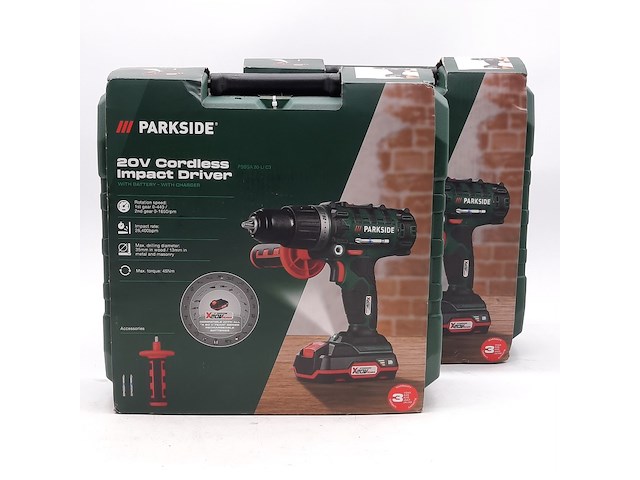 2x accu boormachine, parkside, psbsa 20-li c3 - afbeelding 1 van  5