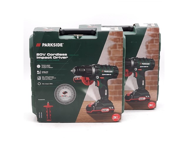 2x accu boormachine, parkside, psbsa 20-li c3 - afbeelding 1 van  5