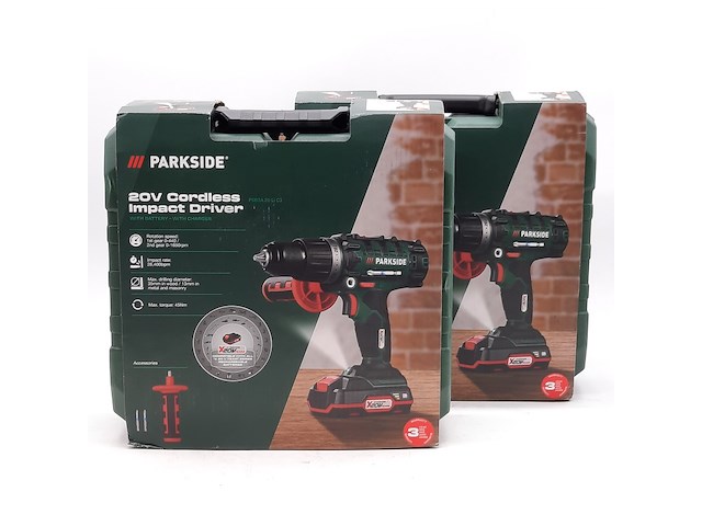 2x accu boormachine, parkside, psbsa 20-li c3 - afbeelding 1 van  6