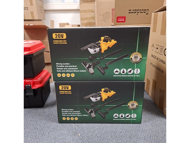 2x accu handstofzuiger 20v, geel - afbeelding 5 van  13