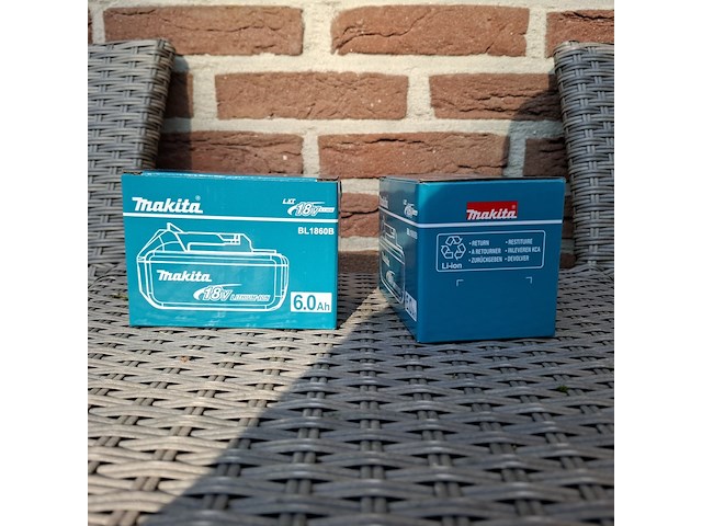 2x accu, makita, 18v, 6.0 ah - afbeelding 1 van  6