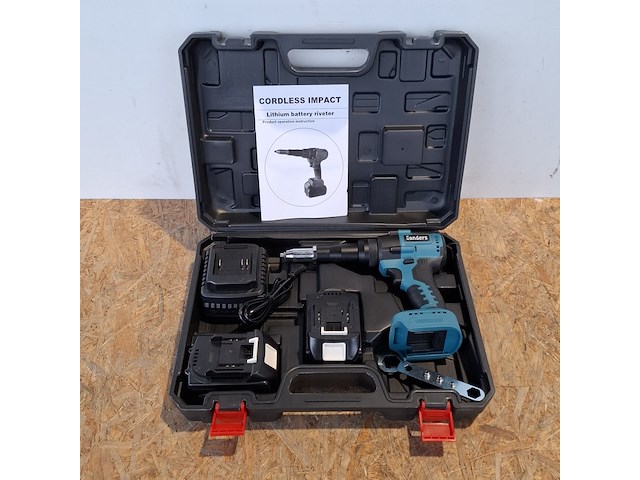 2x accu popnageltang, brushless, blauw - afbeelding 2 van  12